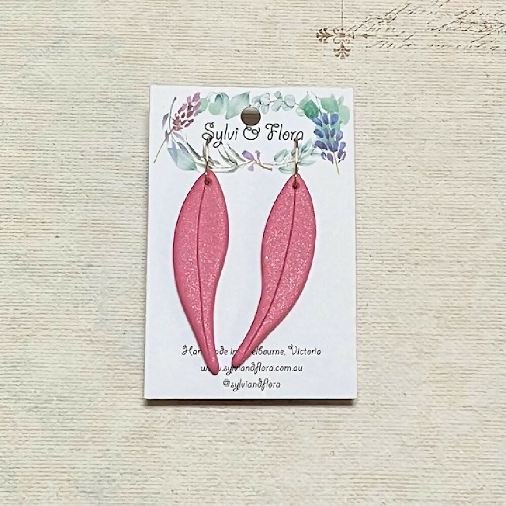 Handmade Eucalyptus Leaf Earrings, various