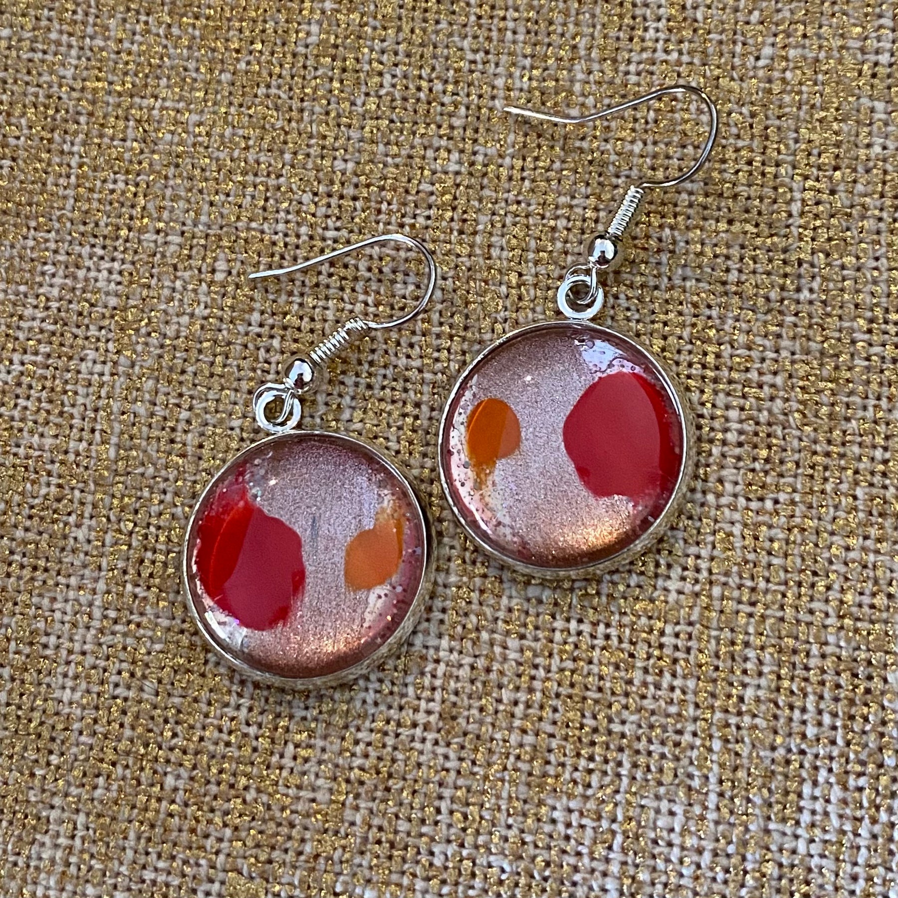Bellini Fizz Earrings Hand-painted One only | Handmade Unique Earrings