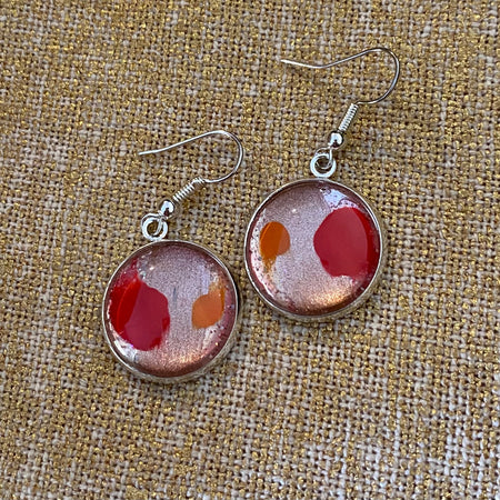 Bellini Fizz Earrings Hand-painted One only | Handmade Unique Earrings