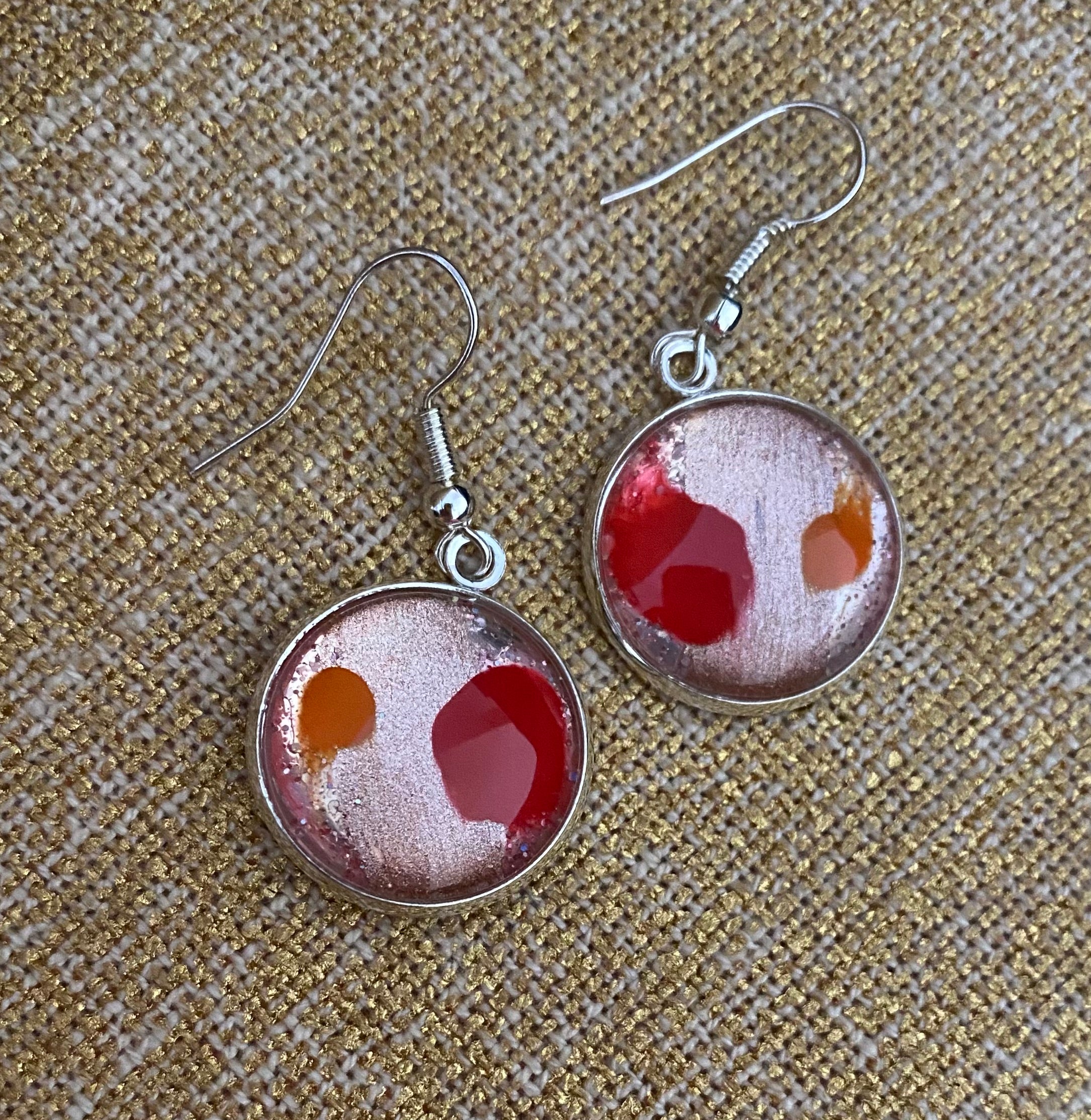 Bellini Fizz Earrings Hand-painted One only | Handmade Unique Earrings