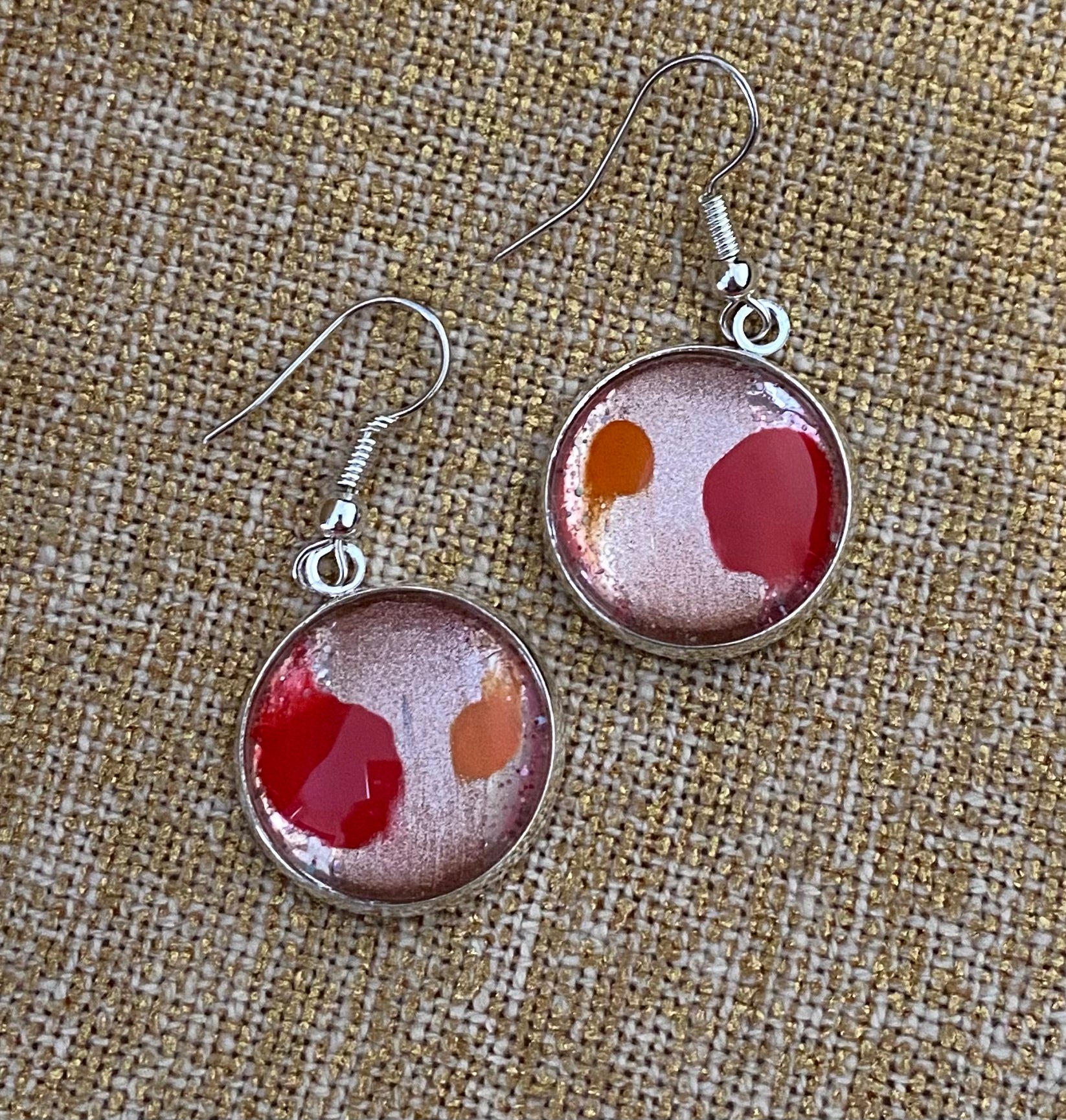 Bellini Fizz Earrings Hand-painted One only | Handmade Unique Earrings