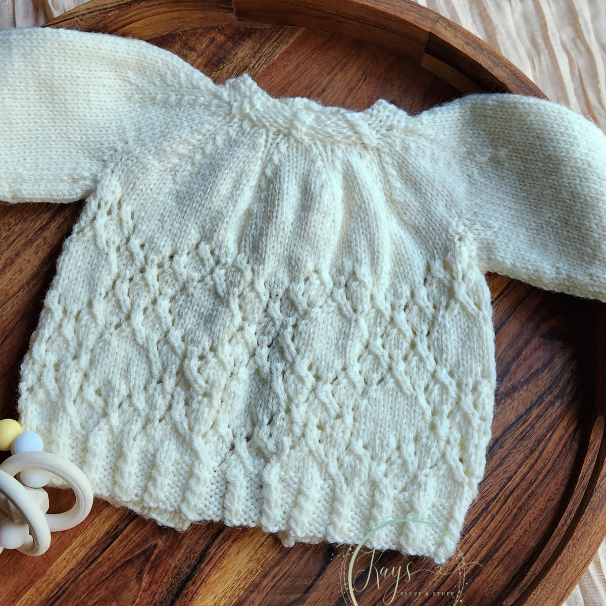 Handknit Gender Neutral Baby Jacket & Beanie