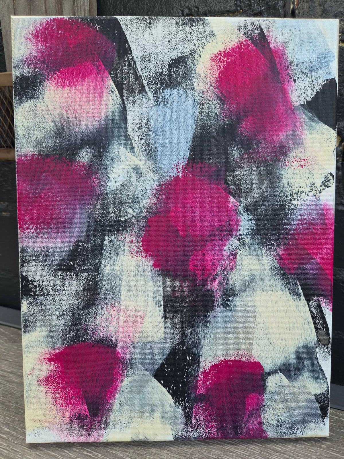 Crimson Veil - Original Abstract Artwork - 23cm x 30cm