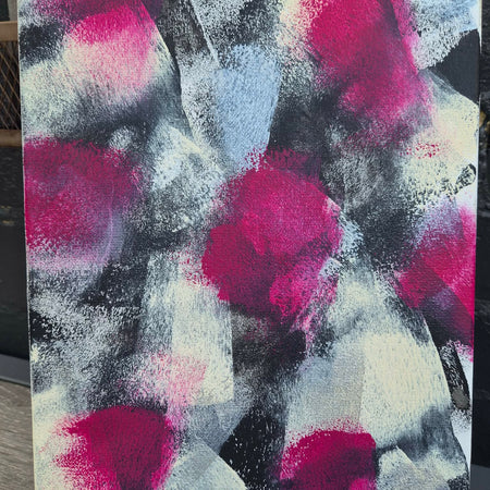 Crimson Veil - Original Abstract Artwork - 23cm x 30cm