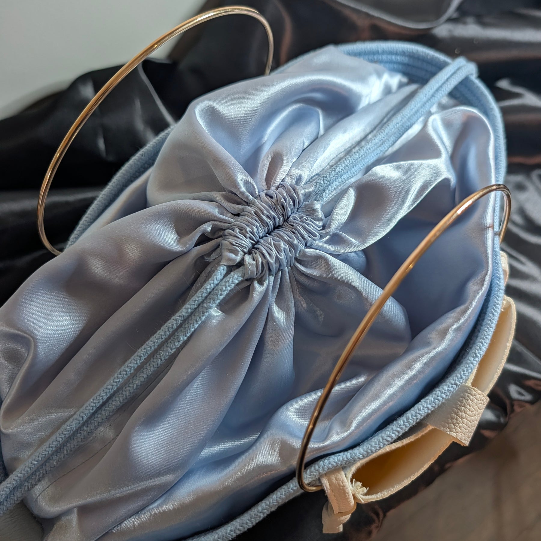 Sky Medium Handmade Cotton Cord Statement Handbag