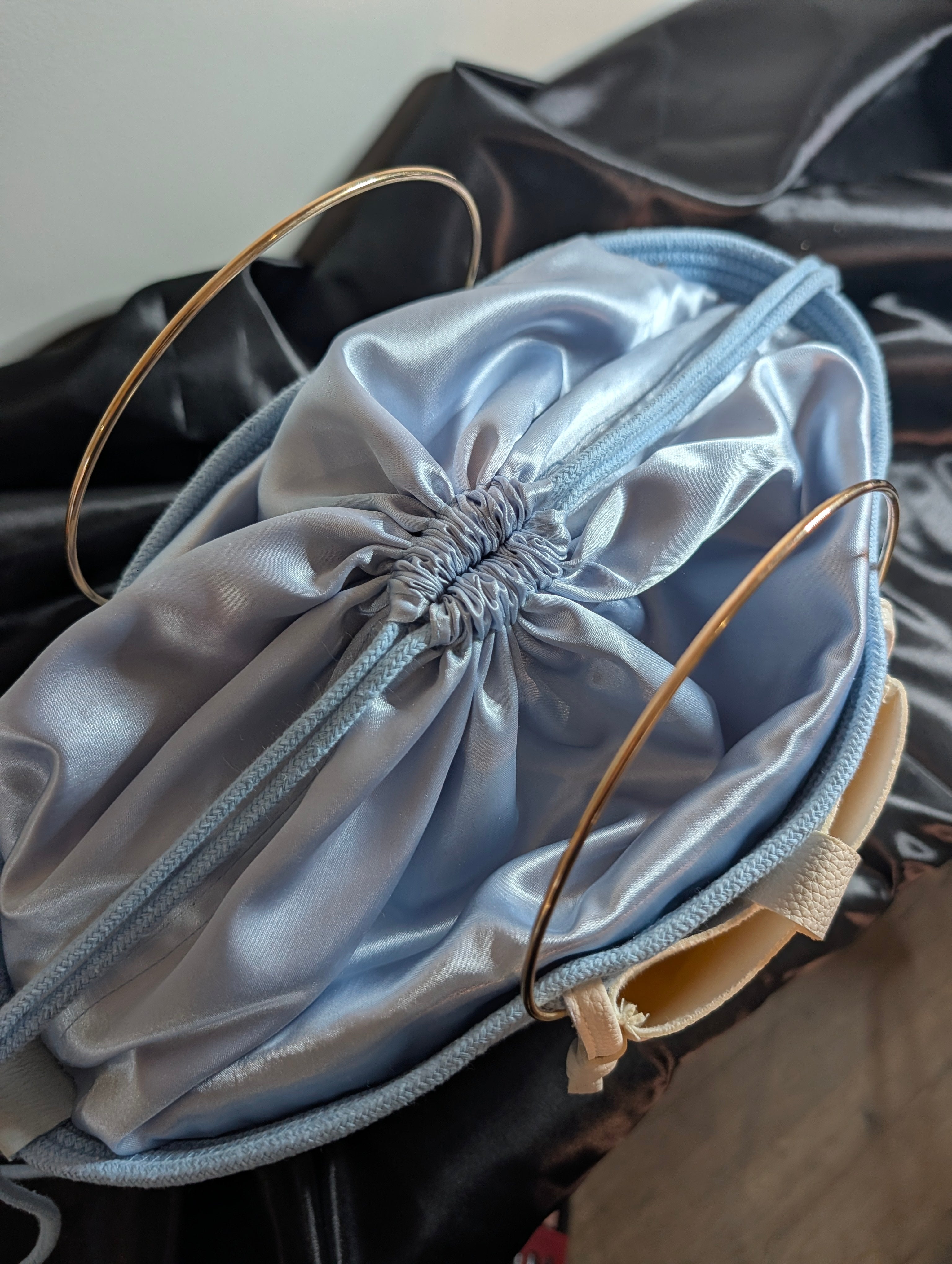 Sky Medium Handmade Cotton Cord Statement Handbag