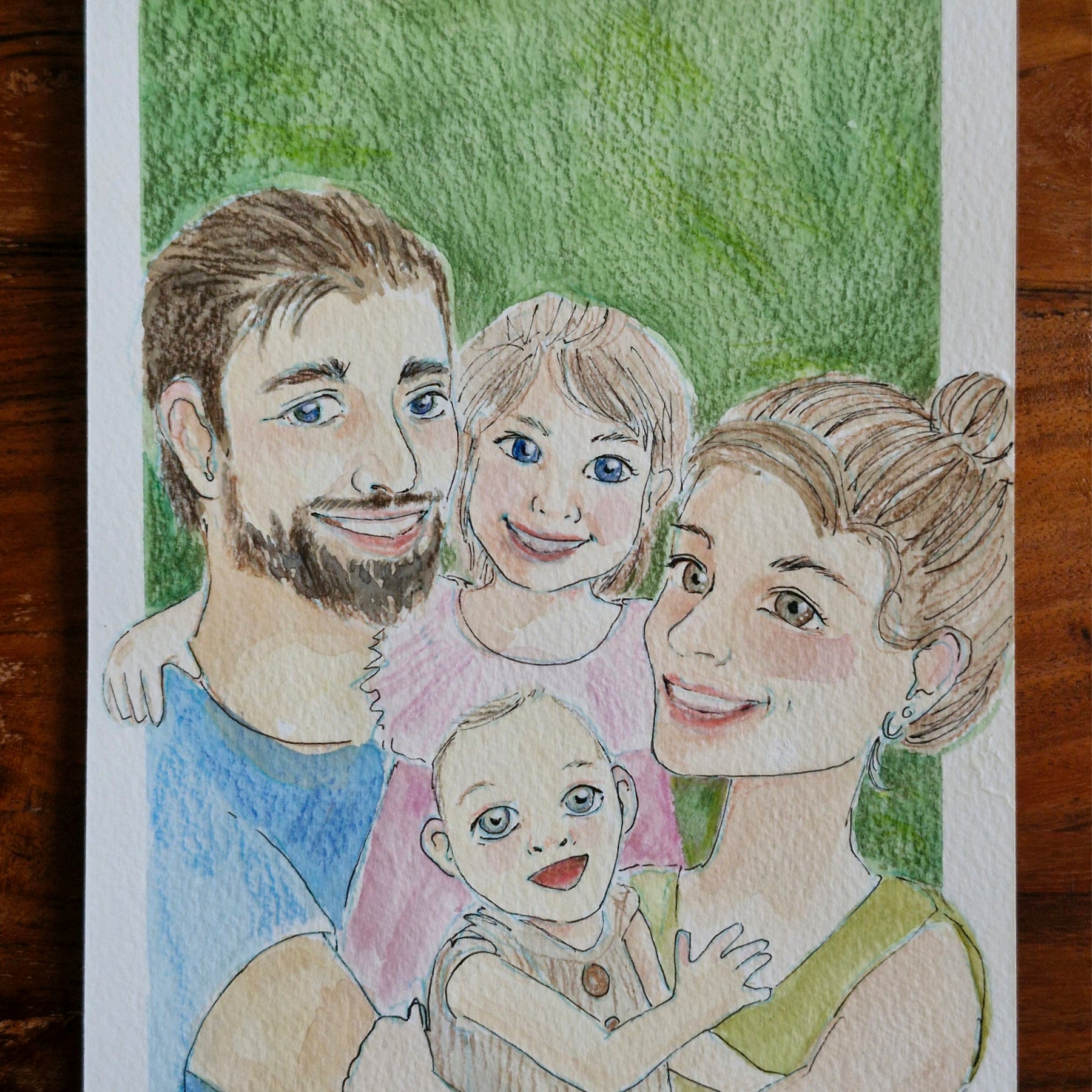 A5 Custom Family Portrait | Watercolour Illustration