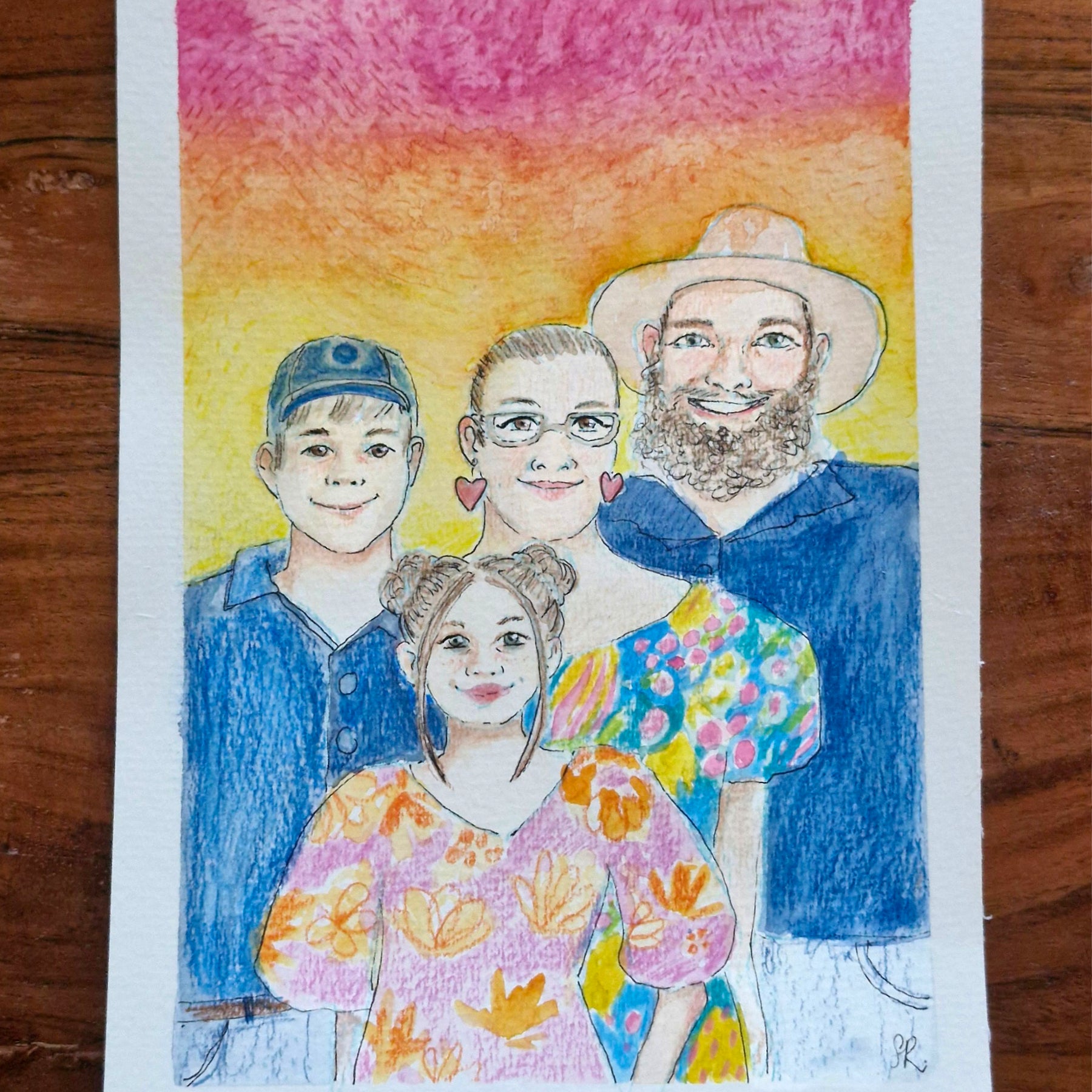A5 Custom Family Portrait | Watercolour Illustration