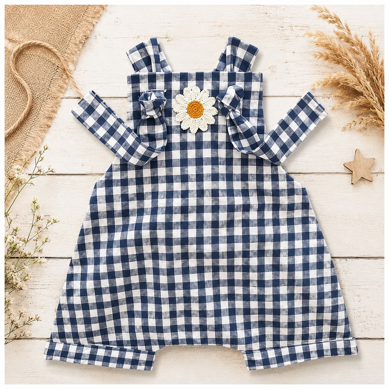 Gingham Collection | Navy Gingham Overalls