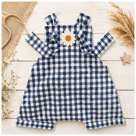 Gingham Collection | Navy Gingham Overalls