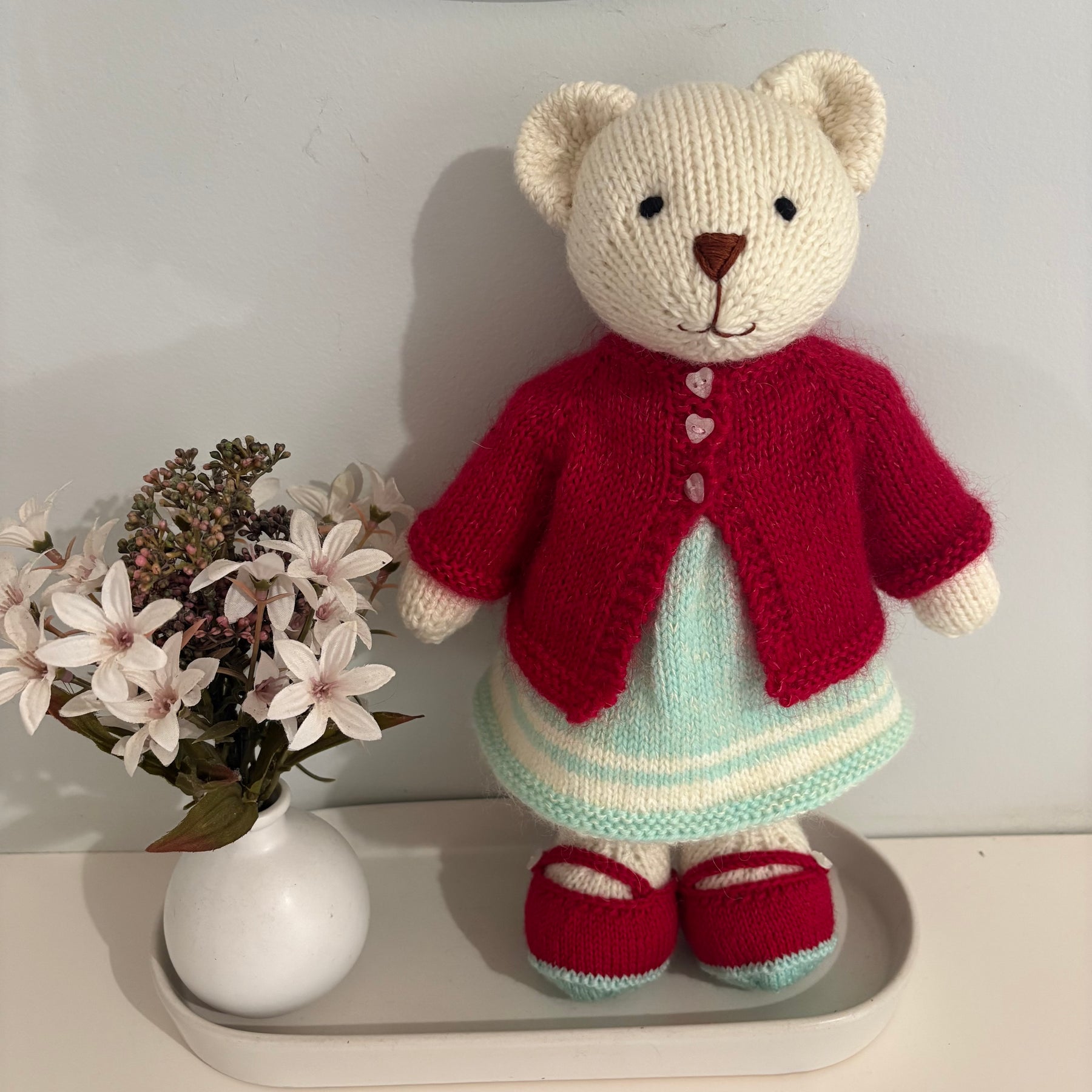 Hand knitted bear