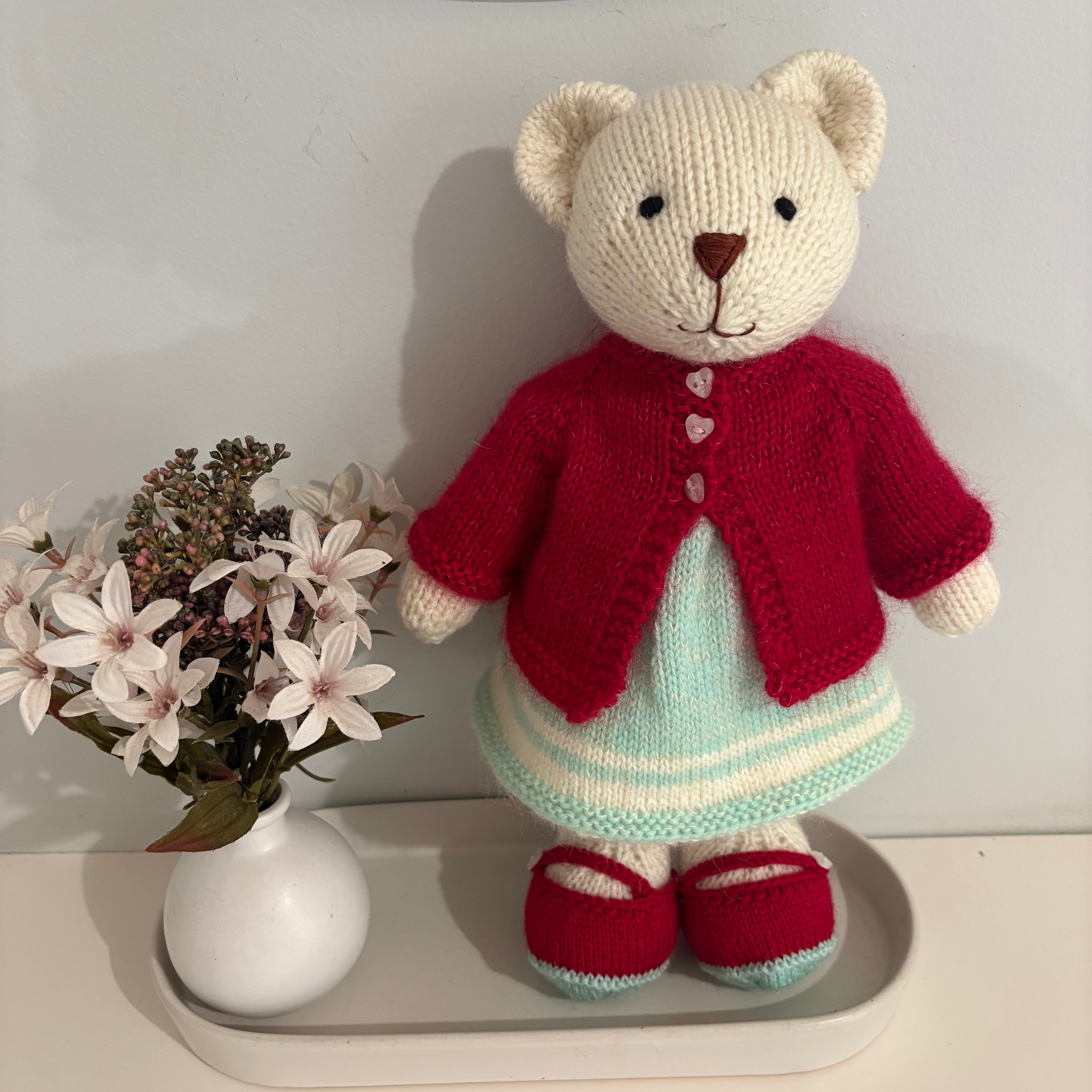 Hand knitted bear