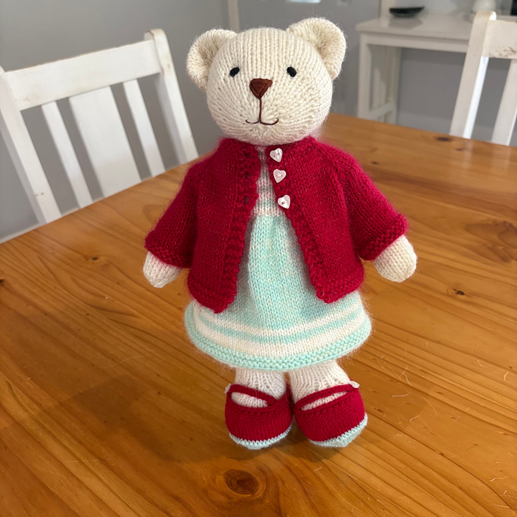 Hand knitted bear
