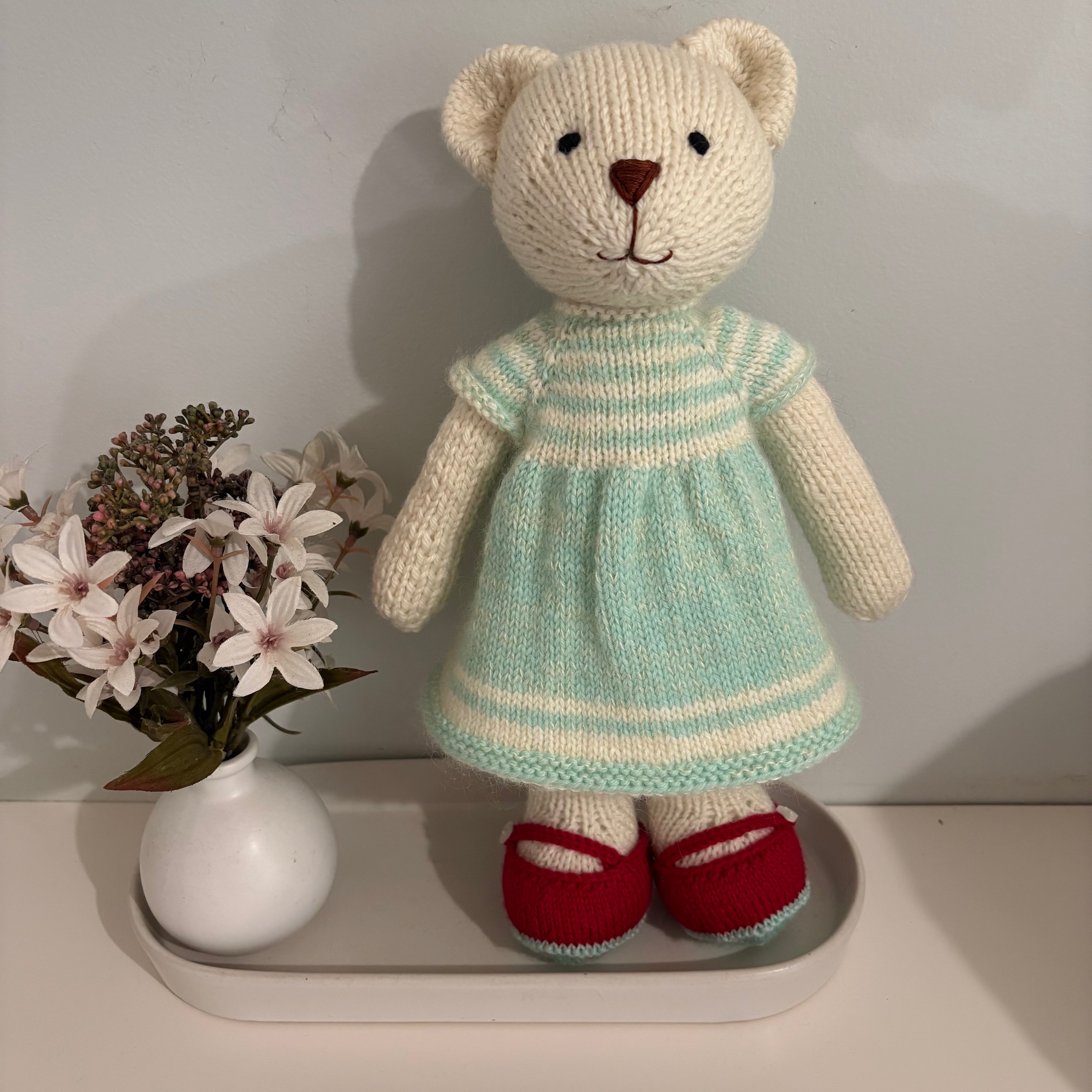Hand knitted bear