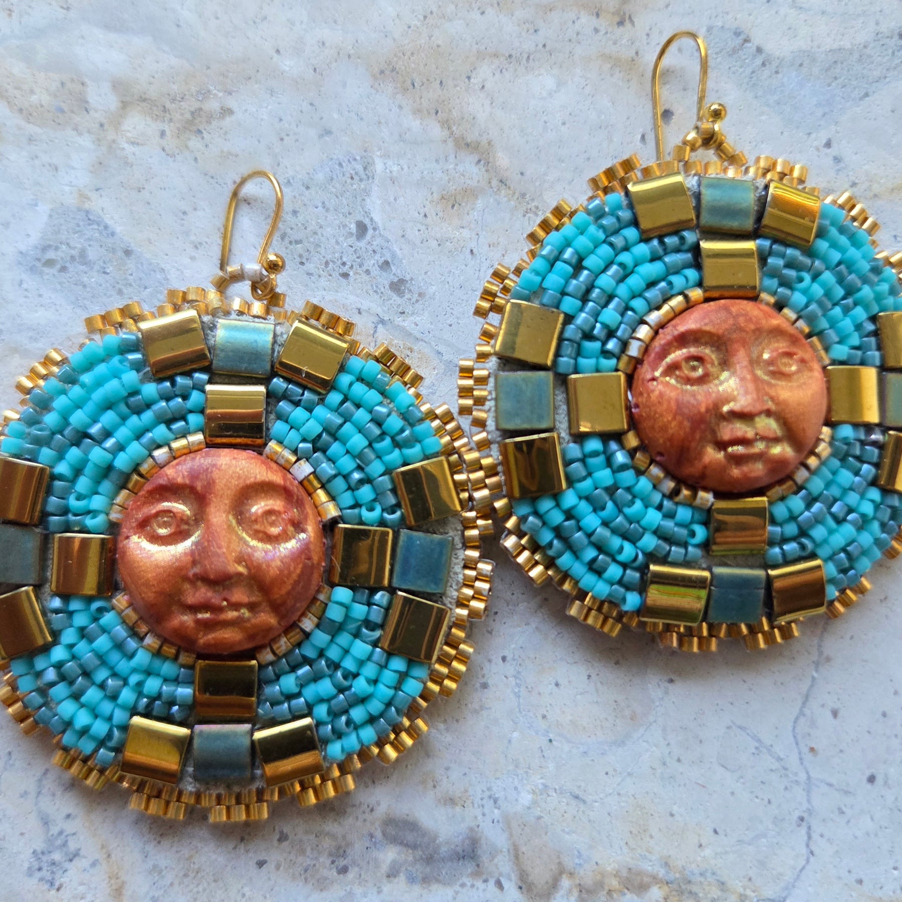 Beaded Sun Earrings