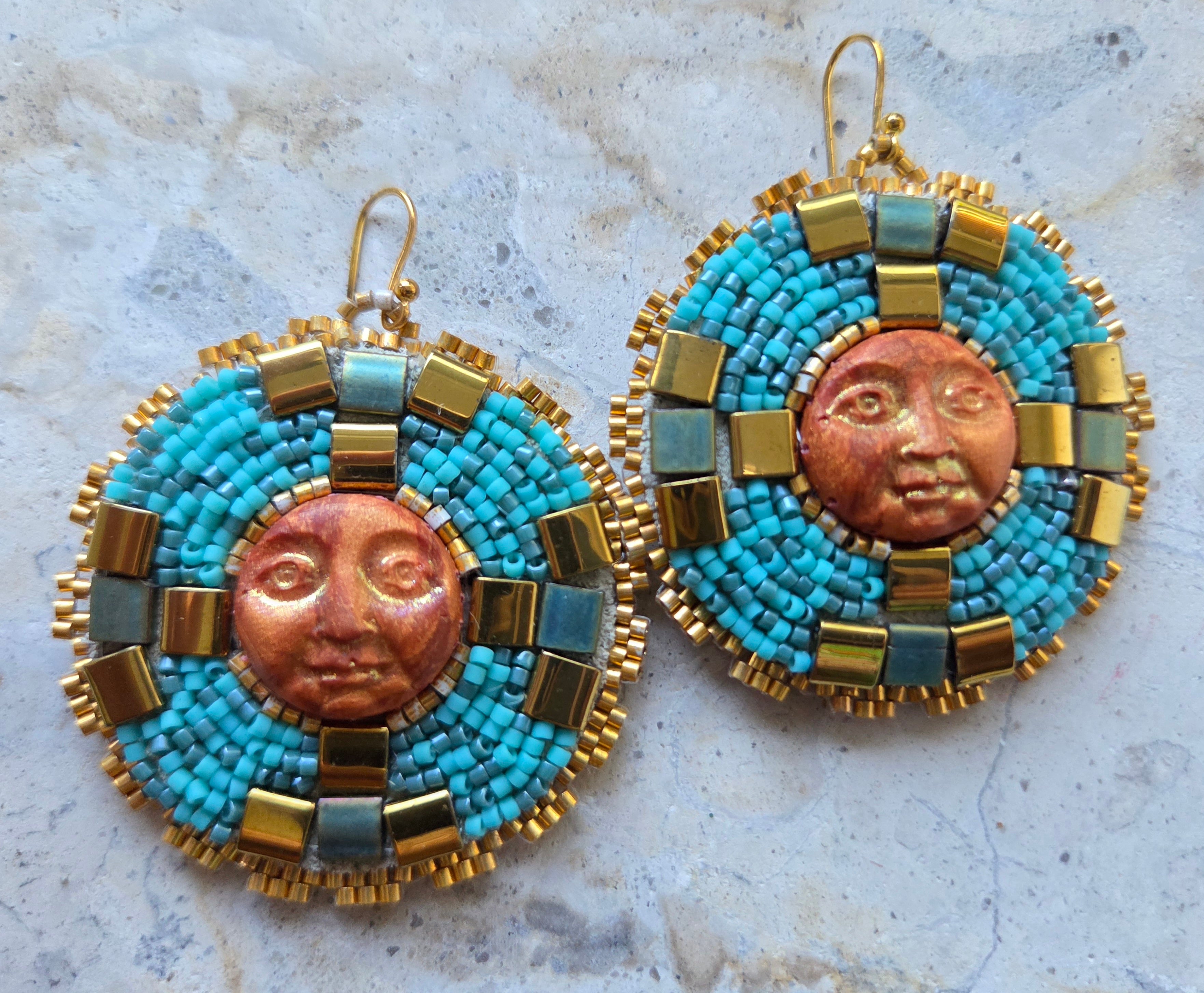 Beaded Sun Earrings