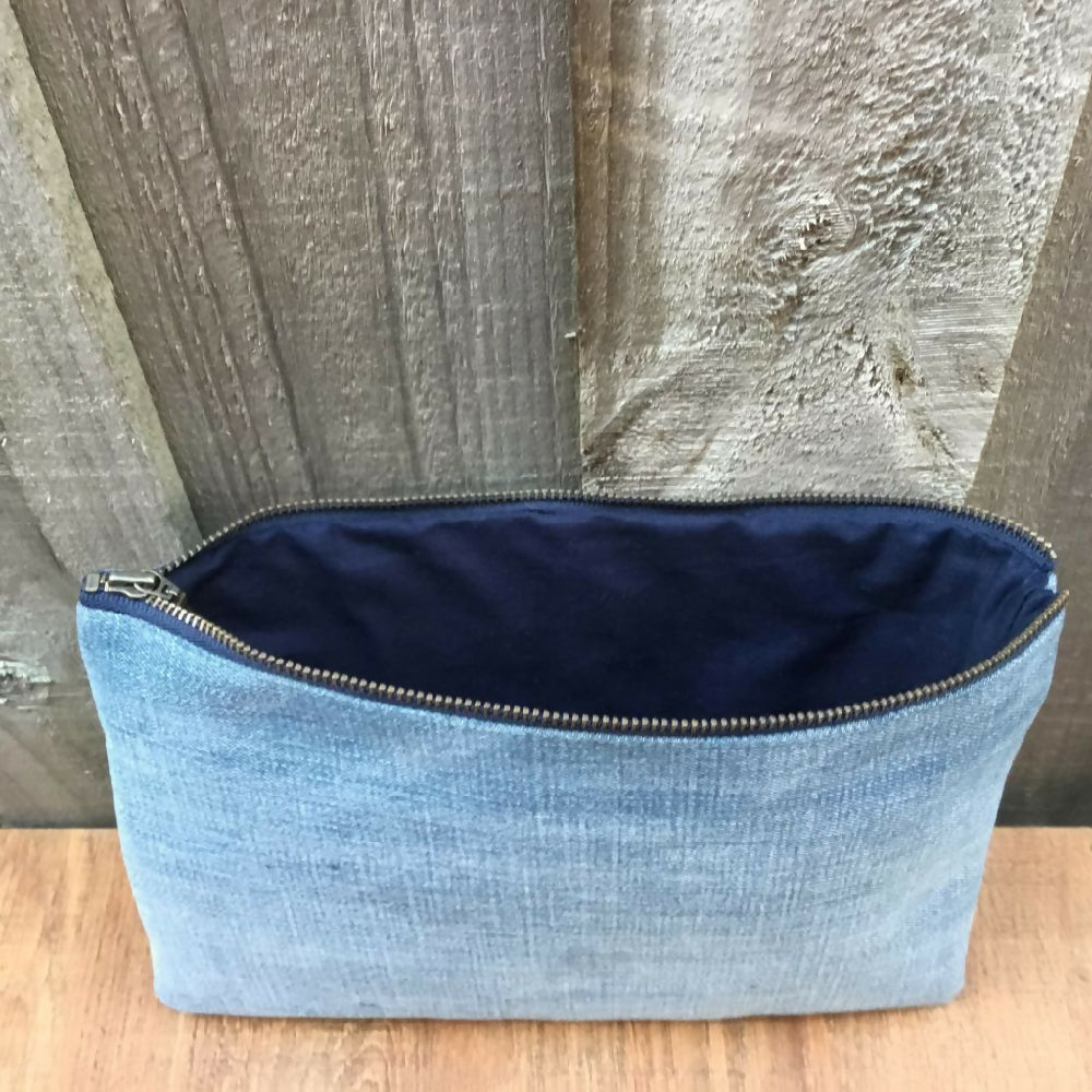 Upcycled Denim Pencil Case – Denim Pockets - Star