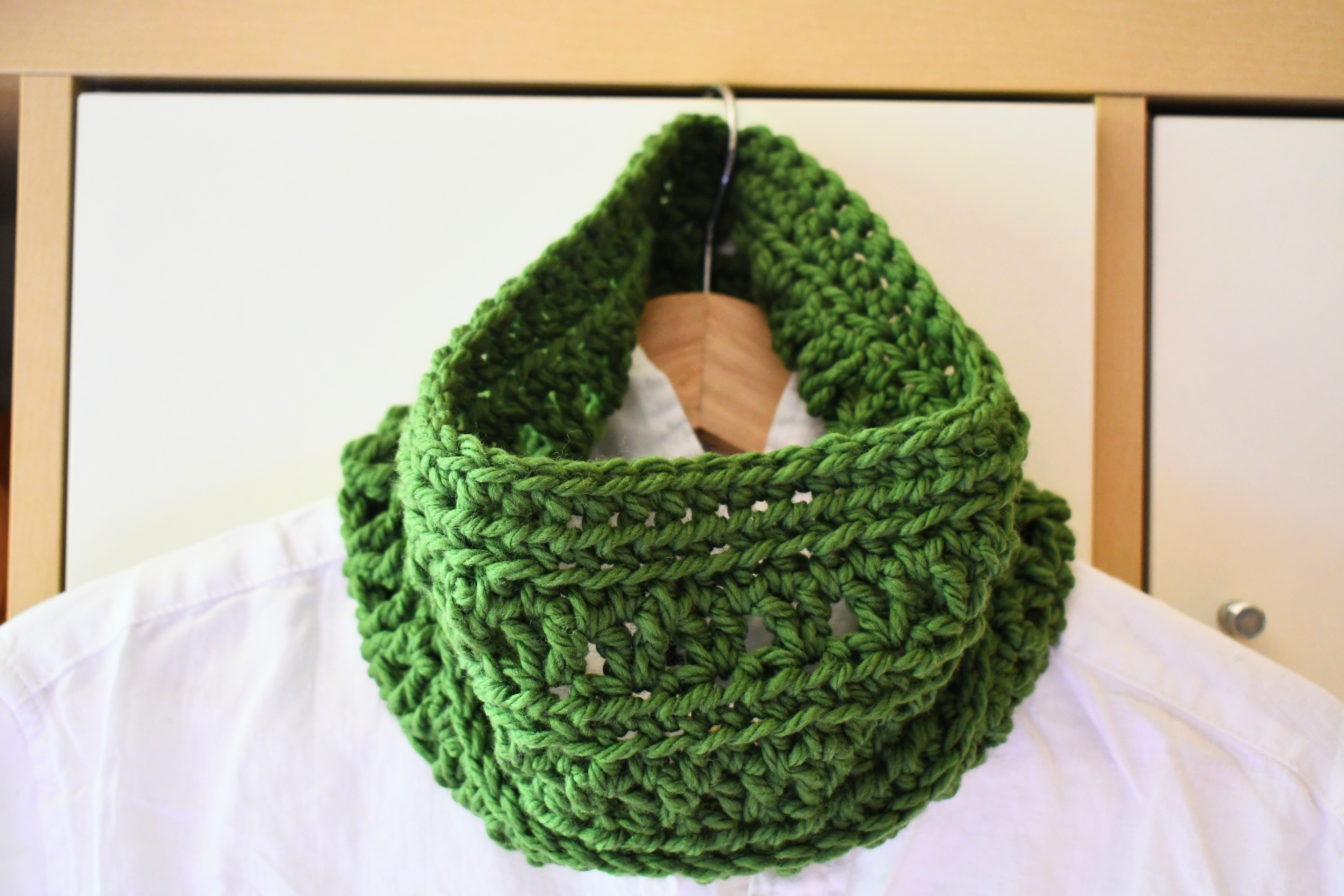 Handmade Crochet Cowl Neck Warmer Green