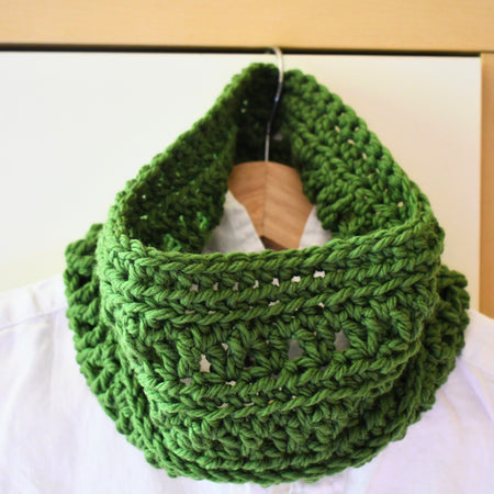 Handmade Crochet Cowl Neck Warmer Green