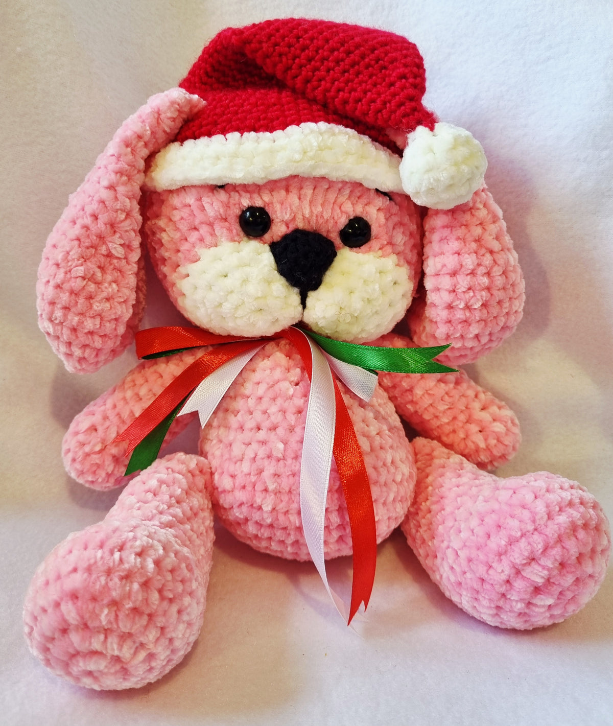 HANDMADE - Plushy Puppy ready for Christmas - Soft and Cuddly - BB09