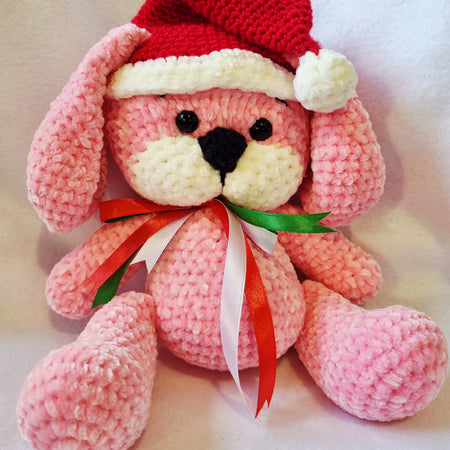 HANDMADE - Plushy Puppy ready for Christmas - Soft and Cuddly - BB09