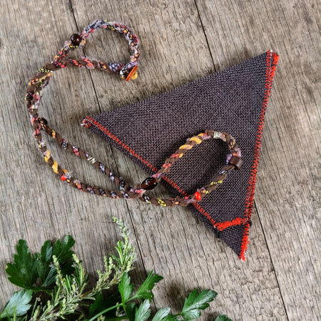 Boho Cordage Necklace with pouch - Upcycled - Men / Unisex