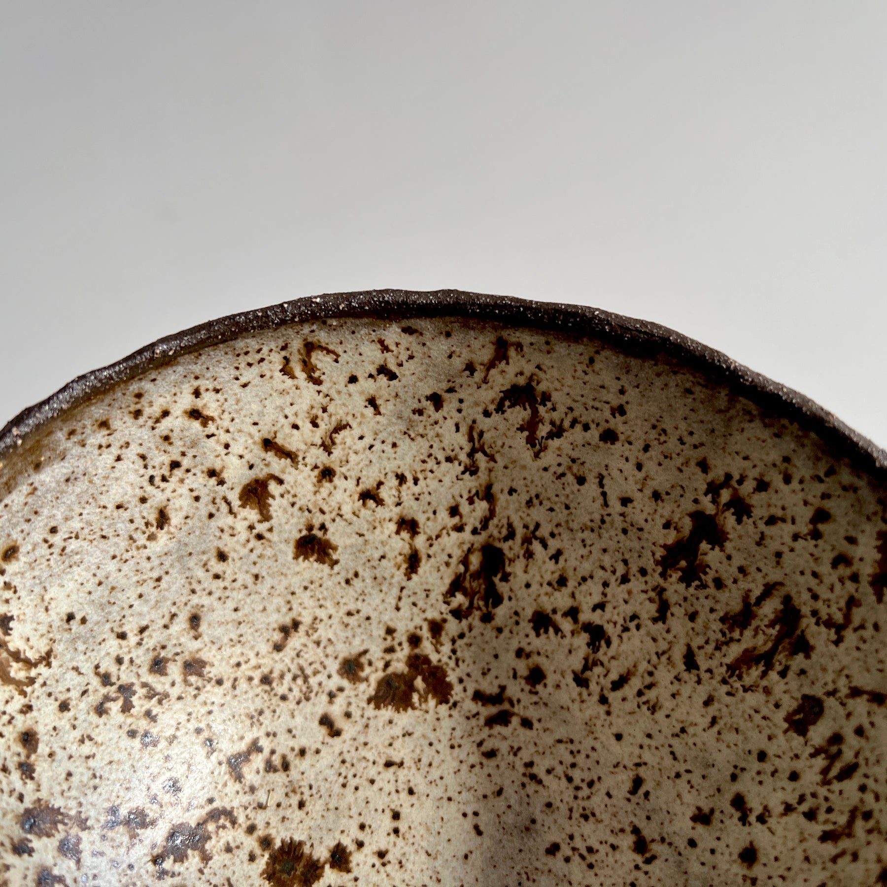 Handmade Speckled Stoneware Bowl - Winter Woods Collection, Rustic Beige Ceramic