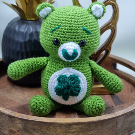 Lucky Bear, Bear plush toy, Crochet toy, baby gift, nursery decor, baby shower