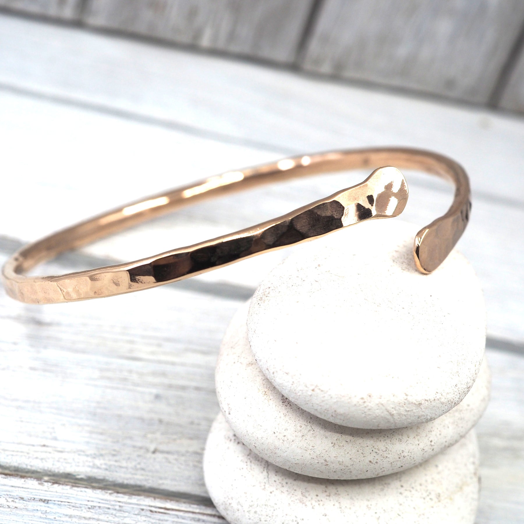 Bronze open bangle | Silver open bangle | Handmade bronze jewellery