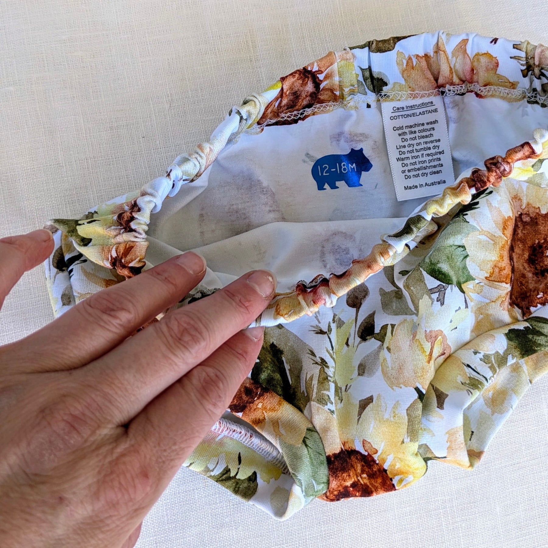 Baby Bummies and Bib Set, Sunflower Collection, Handmade by Love Our Zoo