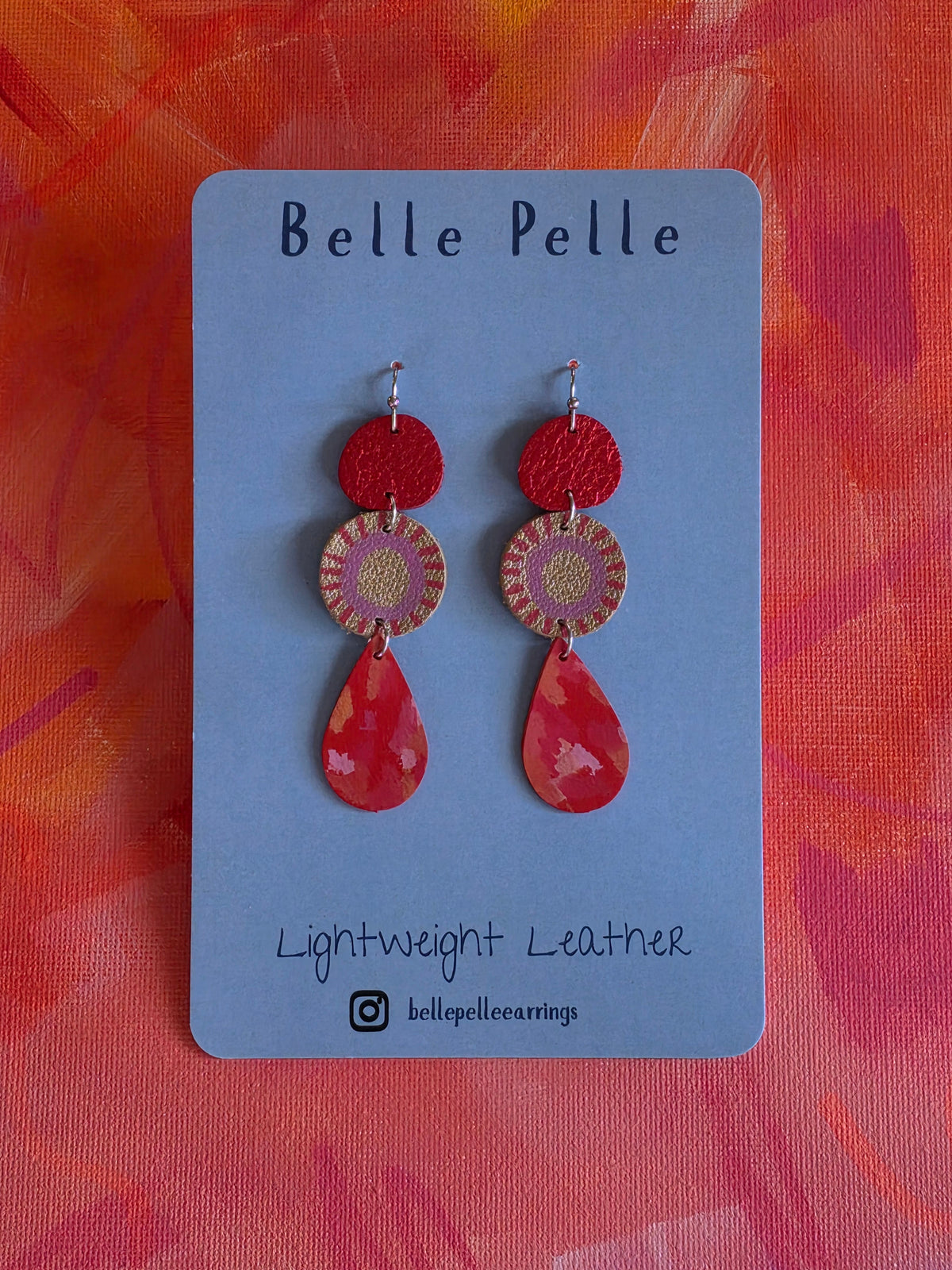 Dolce Musa Leather Earrings (pendant edition) – Fiery Haze