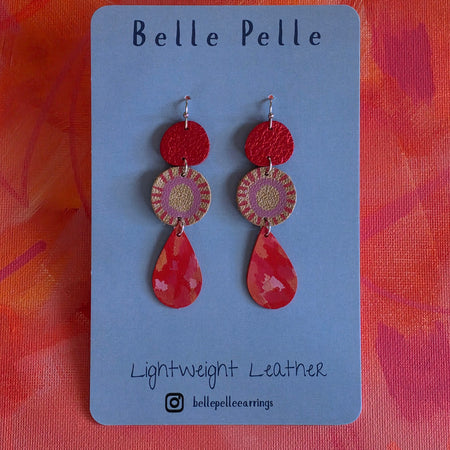 Dolce Musa Leather Earrings (pendant edition) – Fiery Haze