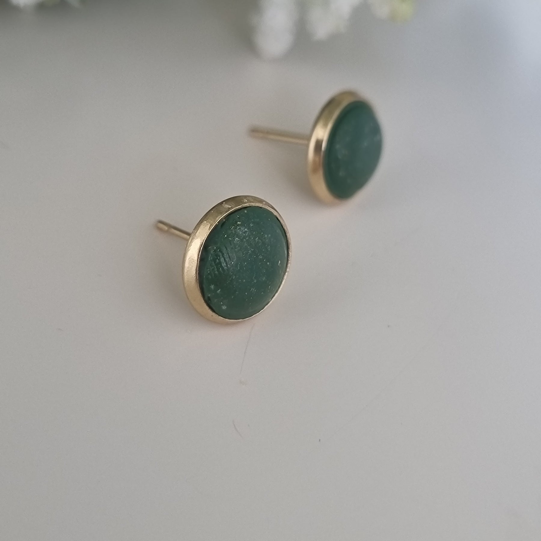 Christmas Green Gold Dust Studs