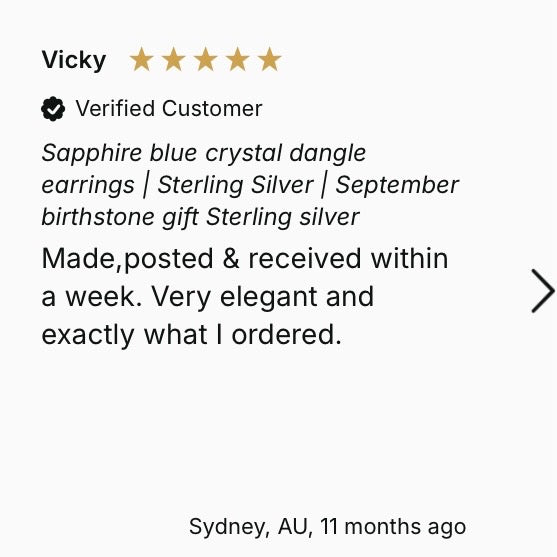 Birthstone crystal dangle earrings | Sterling silver | Multiple month colour options | Birthday or Anniversary gift