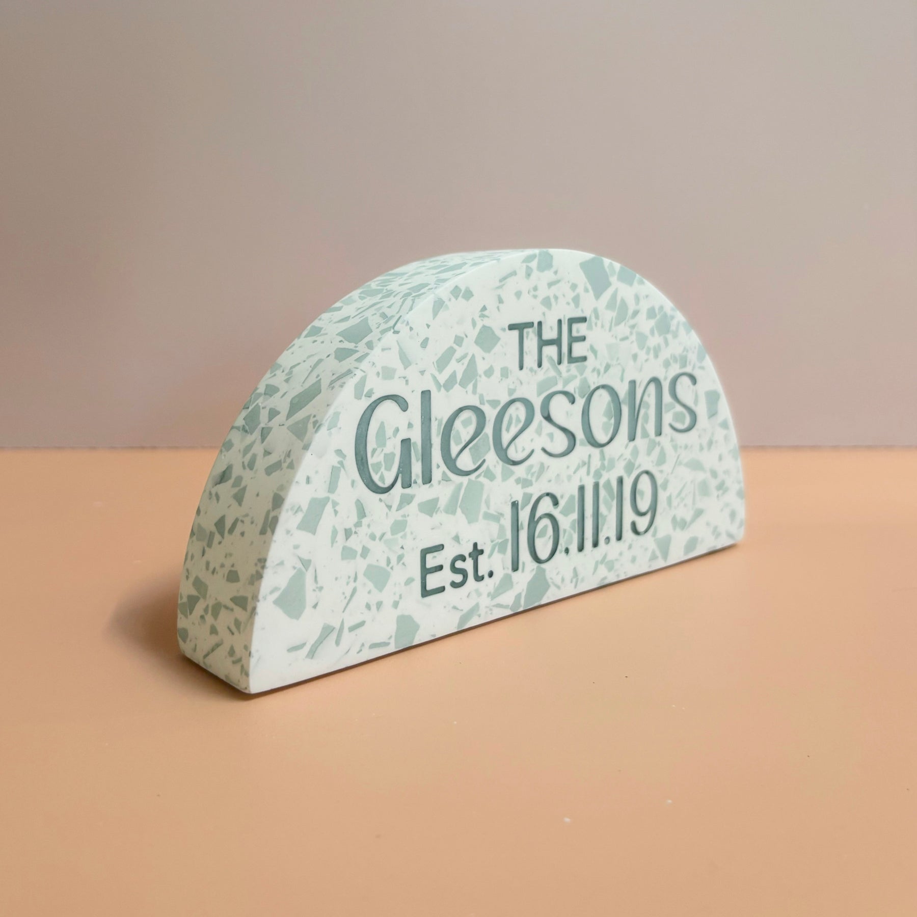 Custom wedding family name sculpture