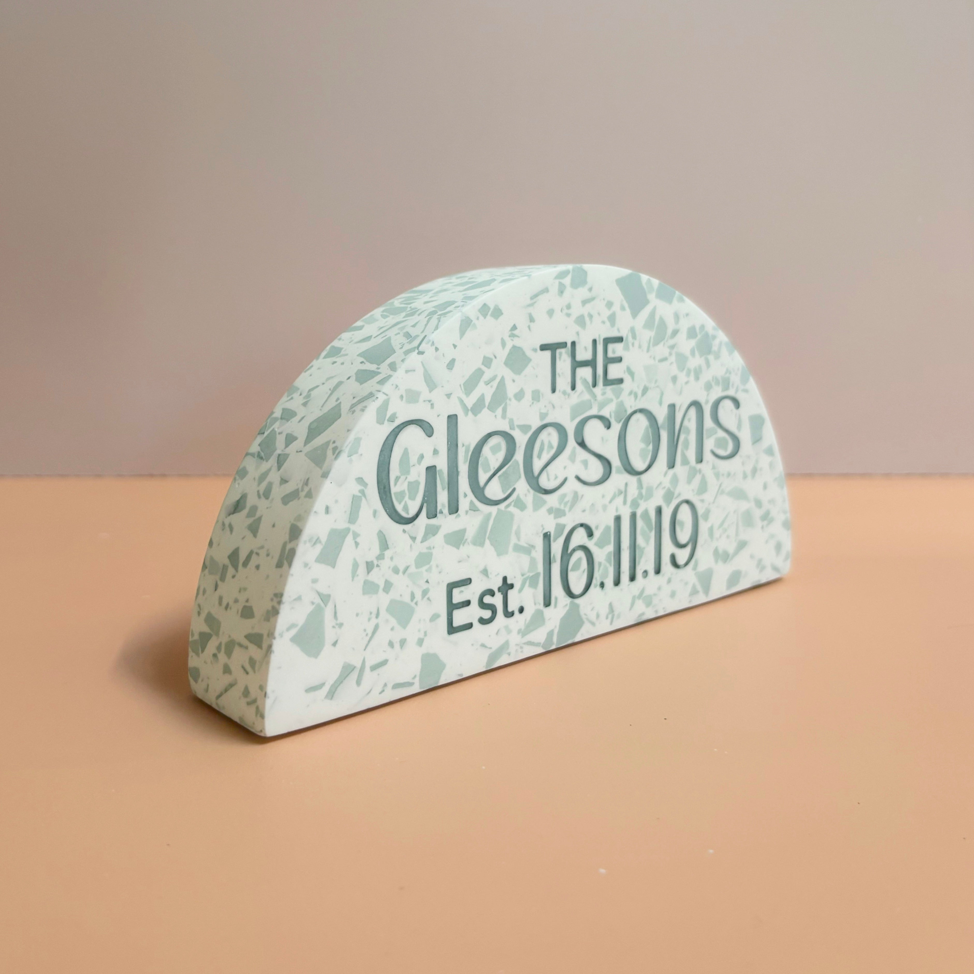 Custom wedding family name sculpture