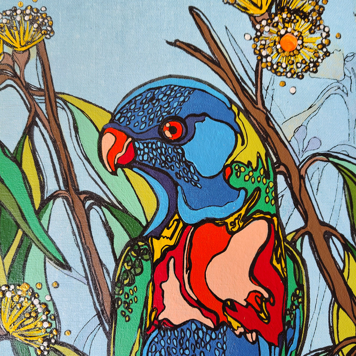 A3 ORIGINAL ARTWORK - "Rainbow Nectar Nibbler" - Abstract Art