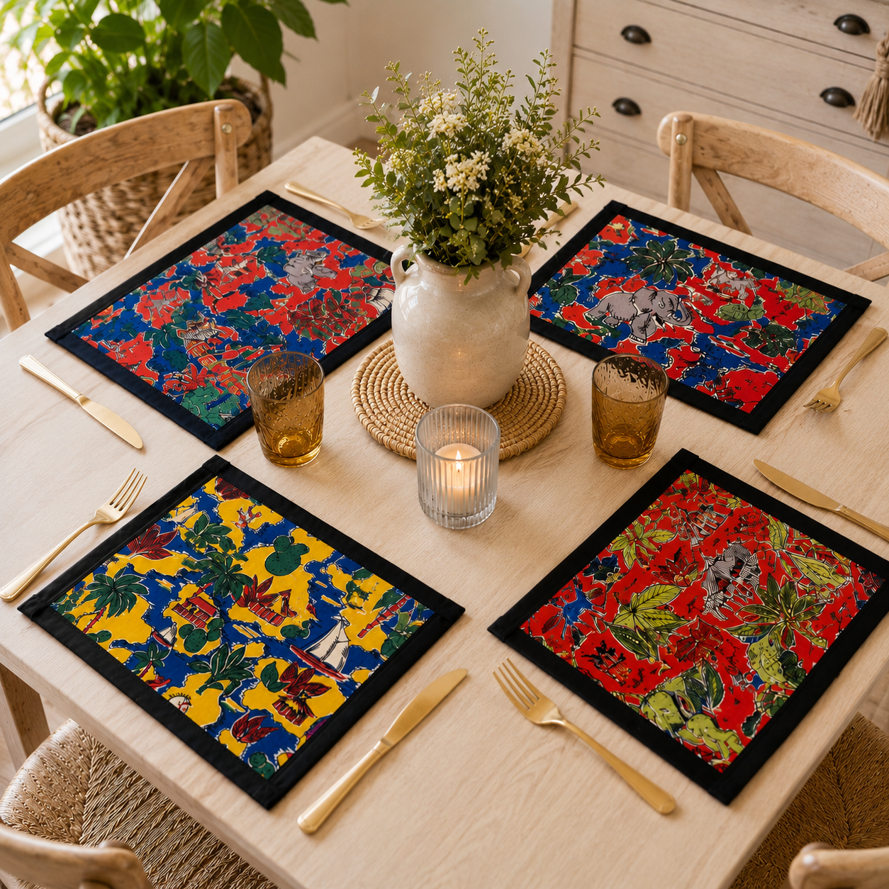 "A"-Placemat - Retro fabric Place Mats