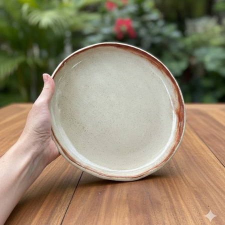 Wabi-Sabi Speckled Ceramic Plate