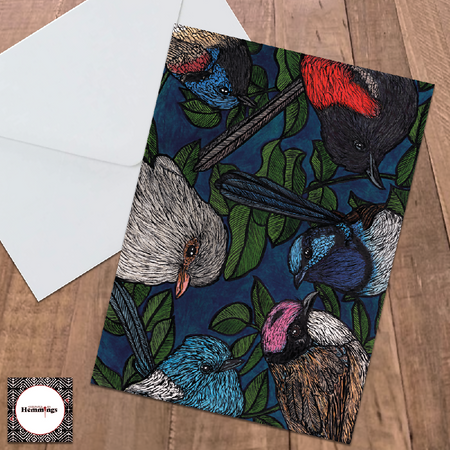 Australian Fairy Wrens - Greeting Card + Envelope