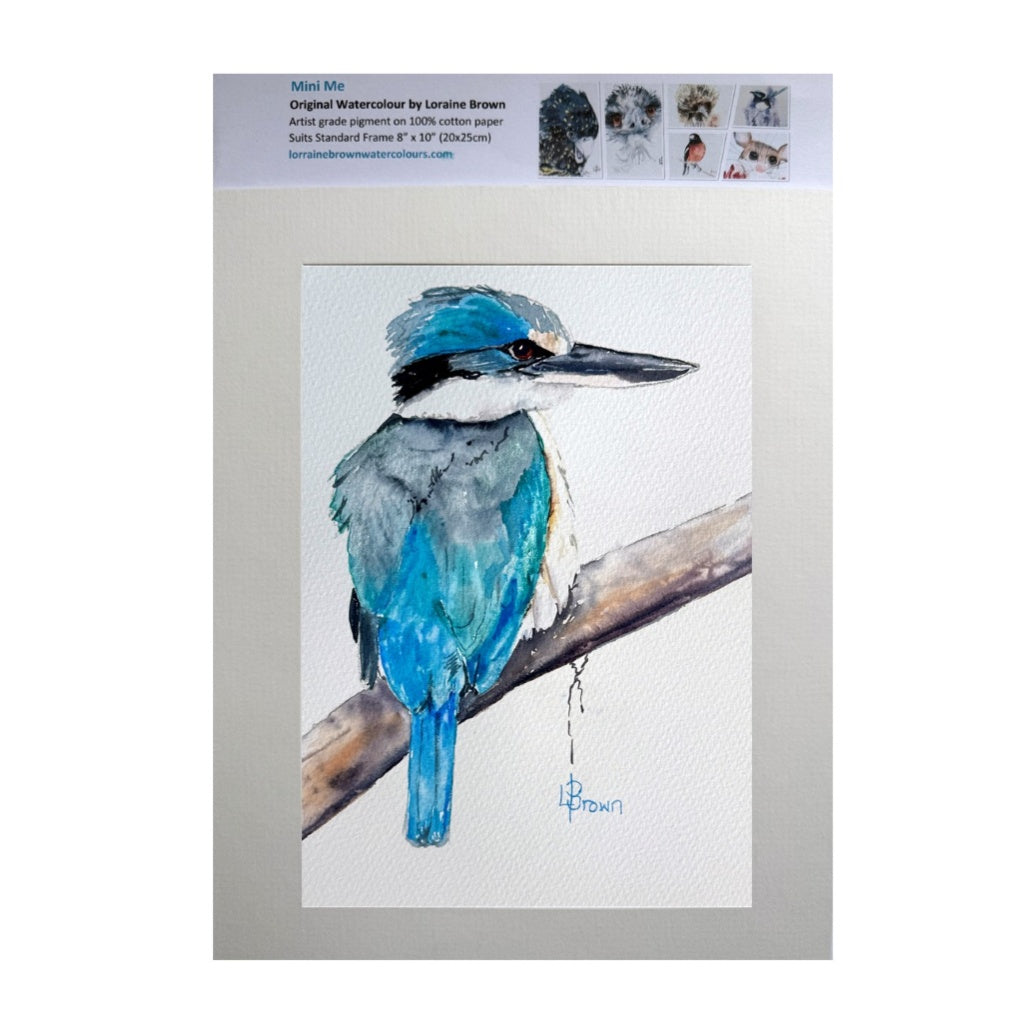 Mini Me #208 Kingfisher Original Watercolour Painting