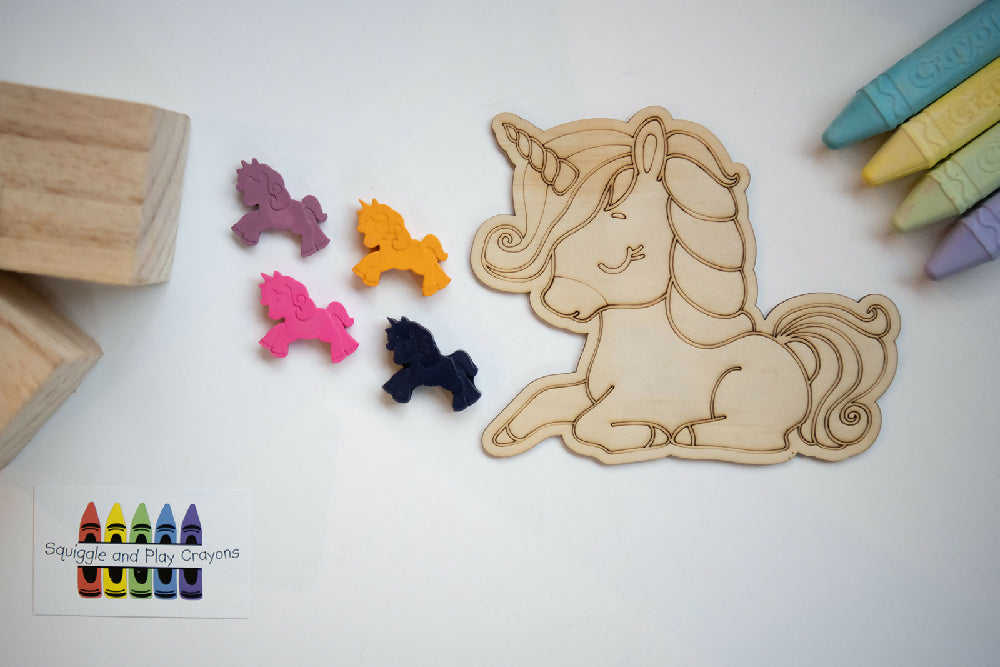 Unicorn Crayon Coloring in Pack- 2 designs to choose from