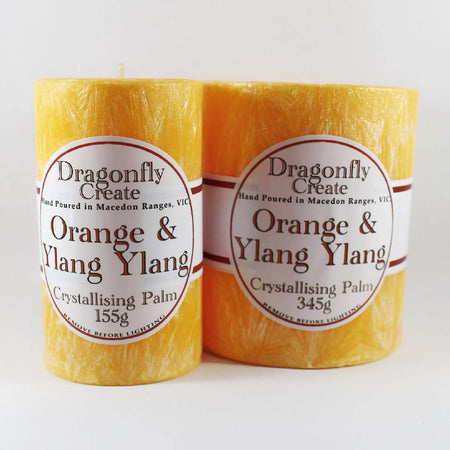 Orange & Ylang Ylang | Crystallising Palm Wax Pillar Candle | 38/42 Hours