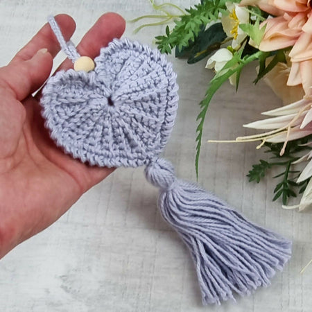 Crochet Heart Decorative Hanging Ornament