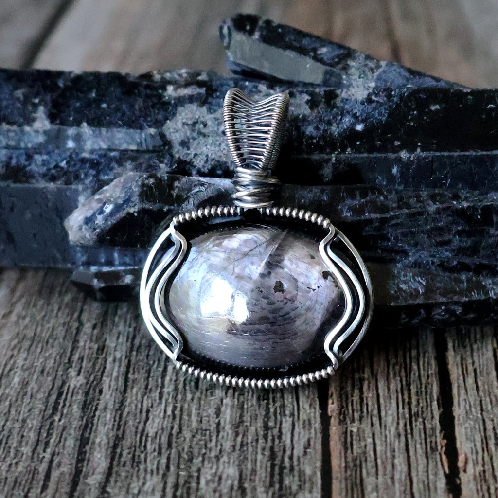 Sterling Silver Hypersthene Pendant ~ Talisman of Vision