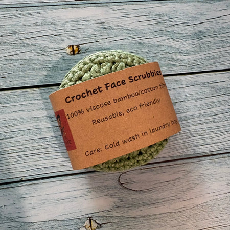 Crochet Face Scrubbies in Cotton Bamboo