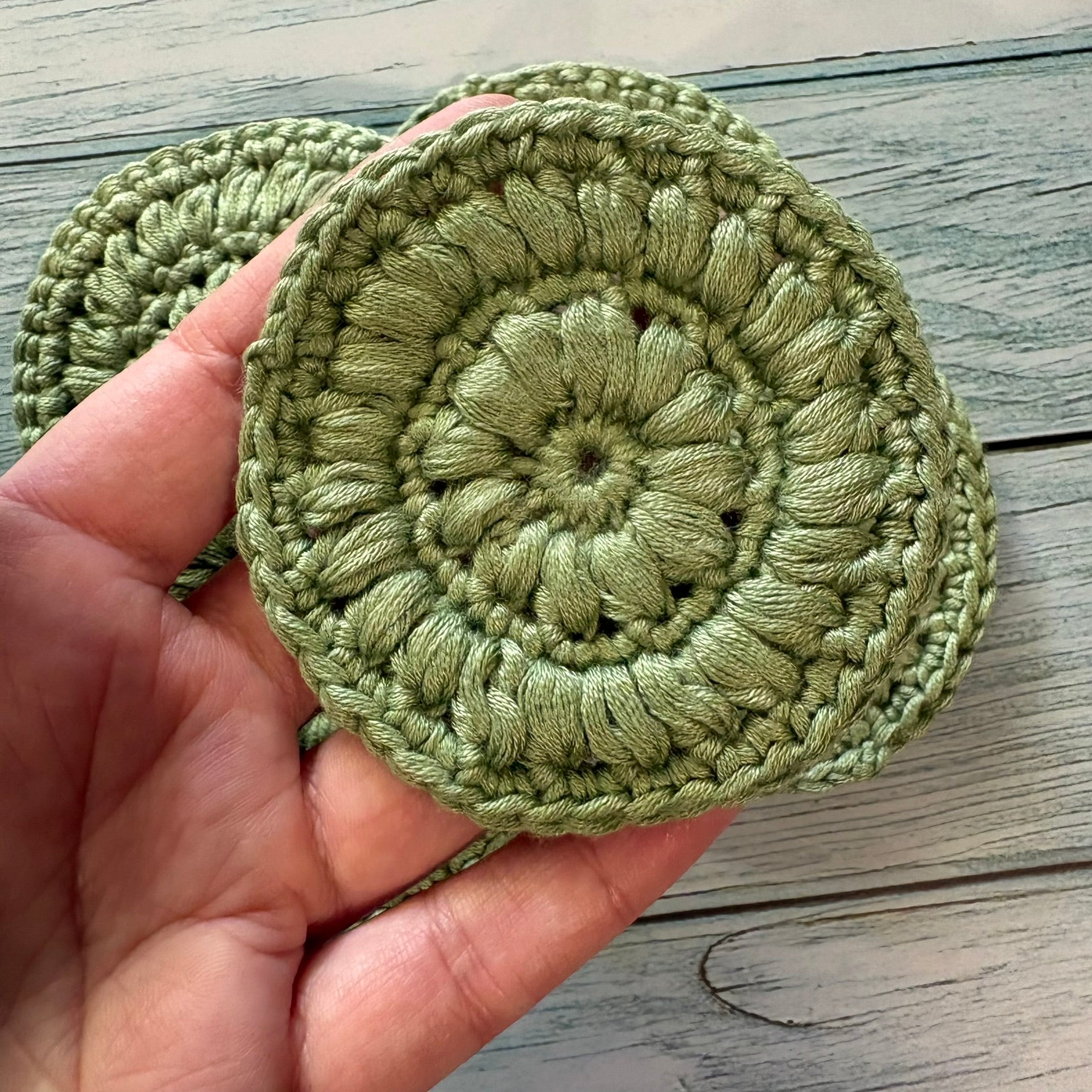 Crochet Face Scrubbies in Cotton Bamboo