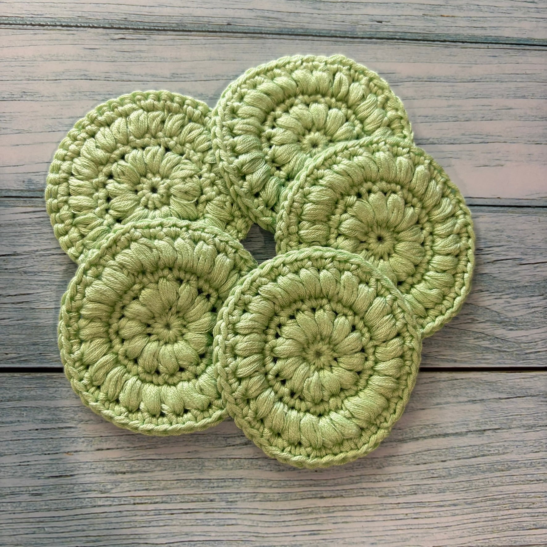 Crochet Face Scrubbies in Cotton Bamboo