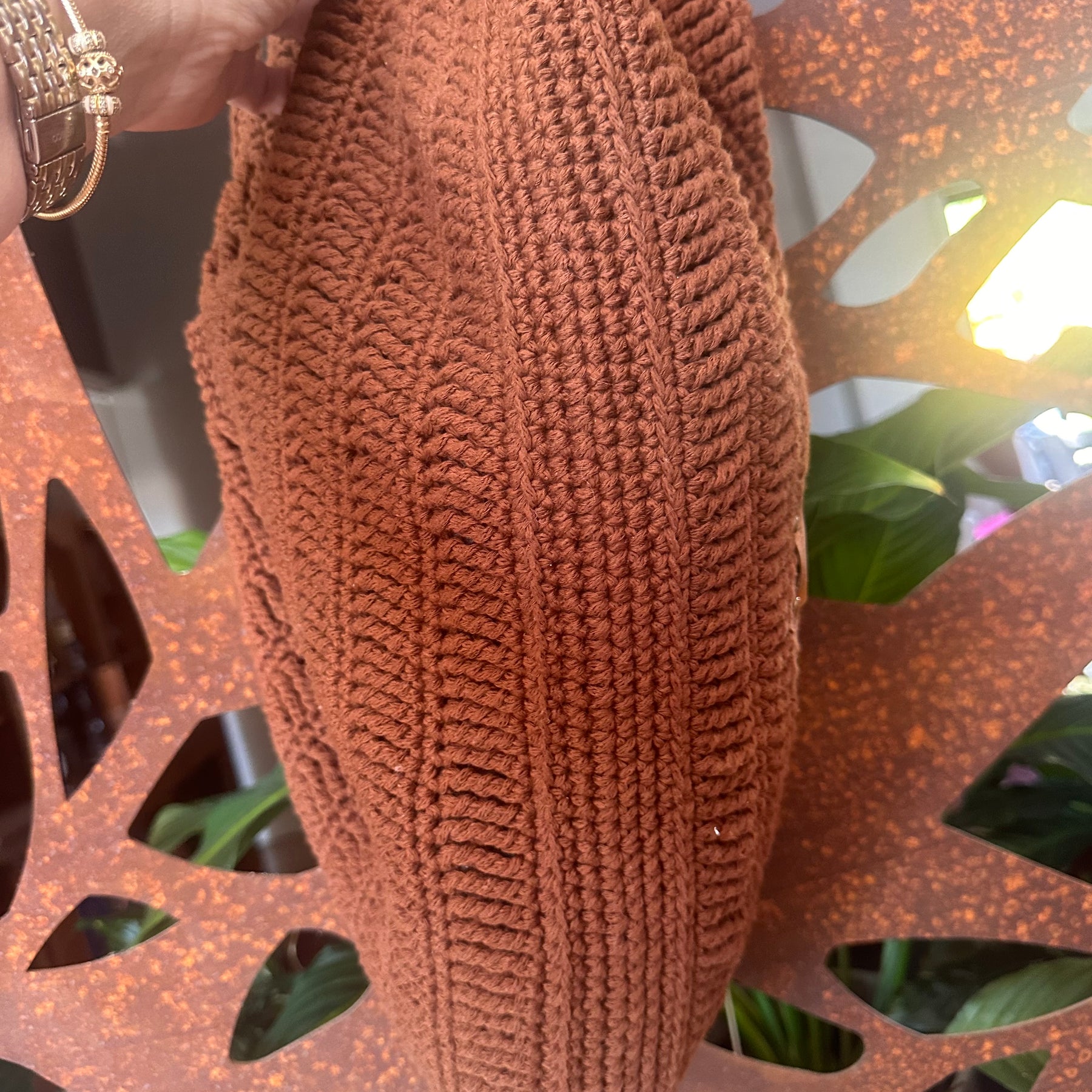 The Chocolate Tote | Hand-Crocheted Cotton Shoulder Bag