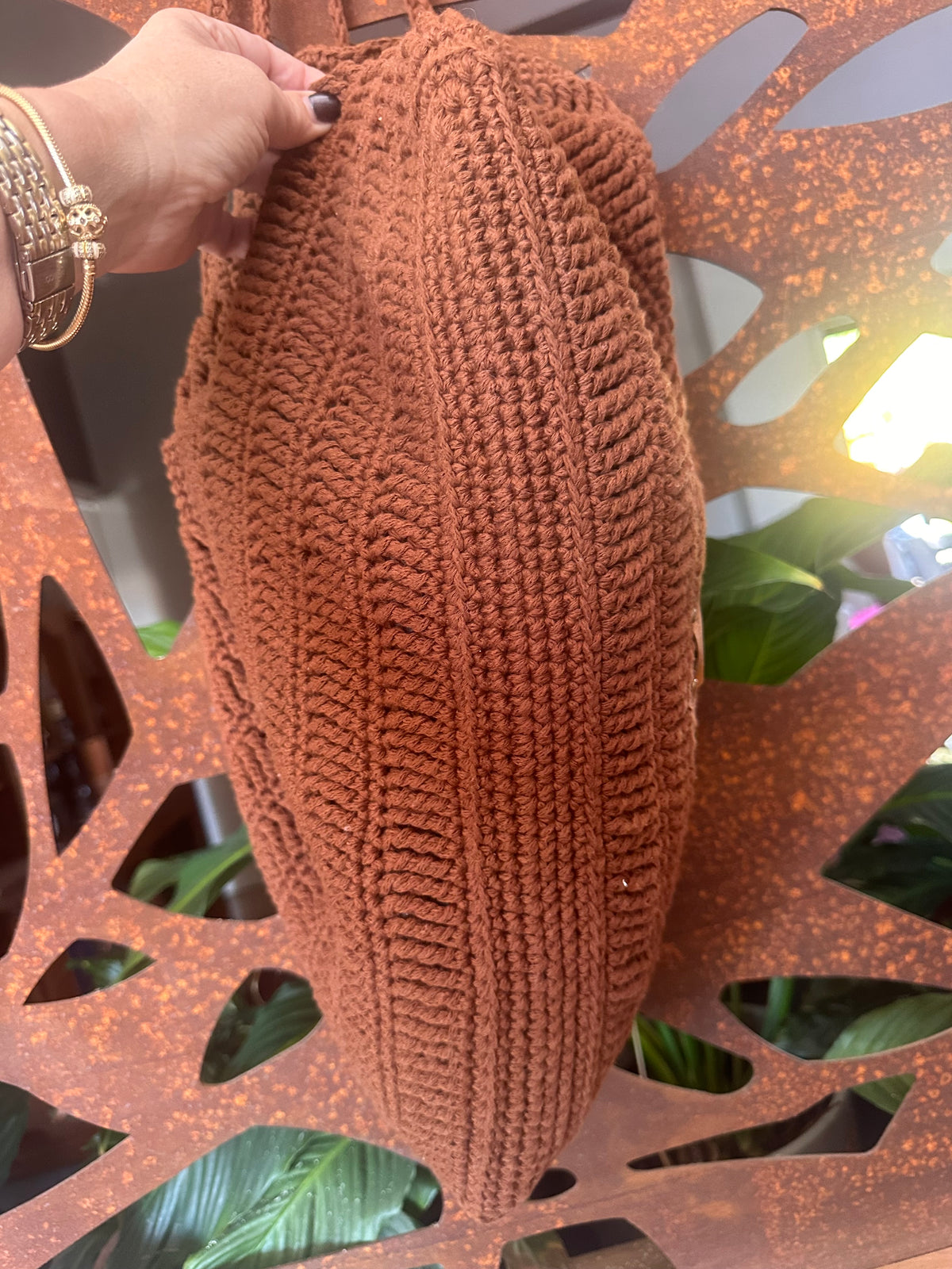 The Chocolate Tote | Hand-Crocheted Cotton Shoulder Bag